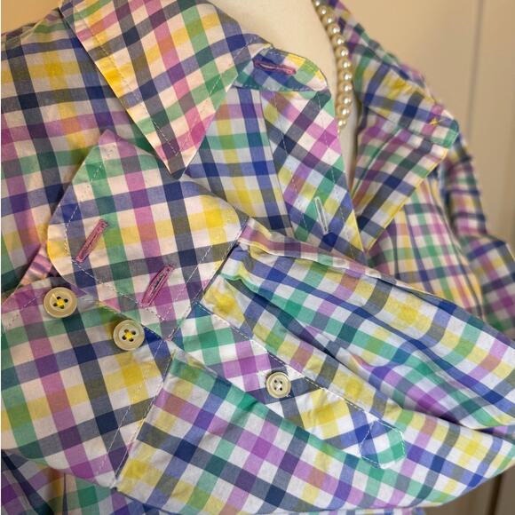 Talbots Plus Multicolor Gingham Button-Down Shirt – Size 1X-100% Cotton - Picture 4 of 11